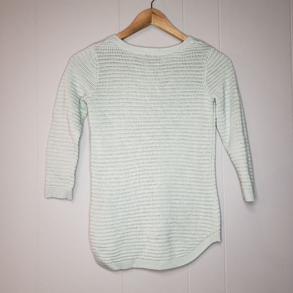 𝅺DYNAMITE Light Green Mint Green Waffle Sweater XS Extra Small - Picture 3 of 4
